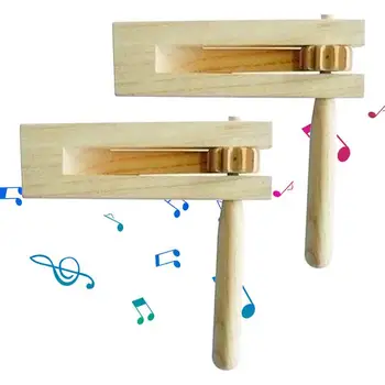 Orff Инструменти за деца, 2 бр., музикален инструмент за ранно обучение, дървени инструменти, развиват чувство за музика при деца за