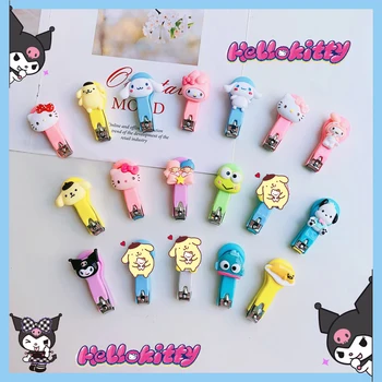 Sanrio Машина За Рязане на ноктите на Hello Kitty Kuromi My Melody Kawaii Момиче Карикатура Брызгозащищенные Инструменти За Нокти От Неръждаема Стомана