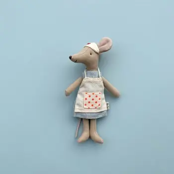 безплатна доставка, тъканно играчка-мишка-медицинска сестра, Коледен подарък за Нова година, кукла-гледачка за новородени, малки мишки, меки плюшени играчки