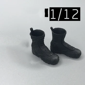 Големи продажби 1/12-аз съм черна модни обувки от PVC-материал, моделът може да се обърне за 6-инчов женското тяло, са подбрани