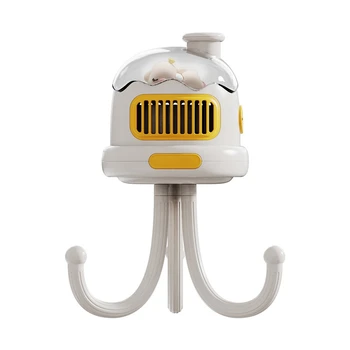 Преносим вентилатор за количка, която се презарежда чрез USB, безшумен детски ръчно фен без остриета на открито