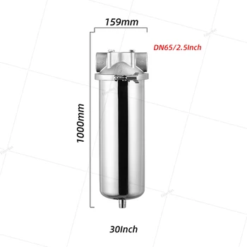 Пречистване на вода предварителен филтър от неръждаема стомана DN65 20inch jumbo с предварително покритие елемент от неръждаема стомана