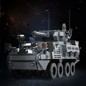 1:35 M1296 Stryker Dragoon градивните елементи на Moc Военен Пехотен Танк САМ на Модела Комплекти Тухли Брониран Автомобил Подарък на Момчето За пораснали Деца