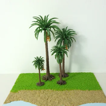 10шт на Модела дървета Палмово мащабно дърво, Кокосови палма Парк, природа и тропически гори Диорами САМ Декор Модел природа диорами