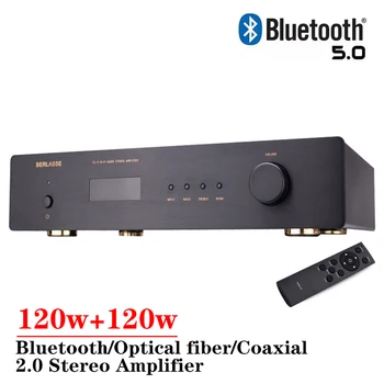 120 W * 2 2-канален стереоусилитель Висока Мощност Поддържа Bluetooth 5,0 Влакна, коаксиален Вход JRC5532 Hi-Fi Усилвател за субуфер, Аудио