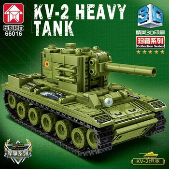 2023 Военен Съветския Съюз KV-2 Тежък Танк градивните елементи на Световна война 2 Фигурка Тухли Комплект ww2 Модел Играчки Детски Подарък