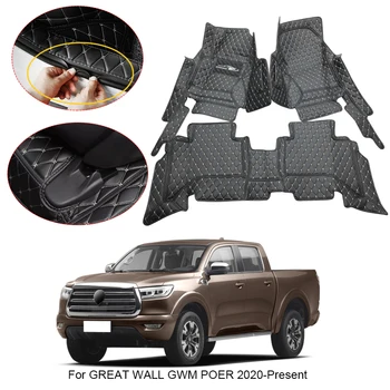 3D Автомобилната Мат Пълния размер На Great Wall GWM POER 2020-2025, Предпазна Подложка, Подложки За Краката, Килим От Изкуствена Кожа, Водоустойчив Аксесоар