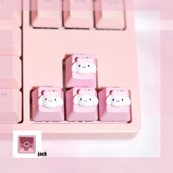 4 бр., сладък котешки нокът, прозрачно творческа персонализирани механично украса на клавиатурата ESC Keycap, розово сърце за сладки момичета