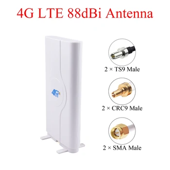 4G LTE 88dbi Антена 700-2600 Mhz Мобилна Панелна Антена TS9/CRC9/SMA Штекерный Кабел 2 м/6.56 метра За 3G и 4G Усилвател Рутер, Модем