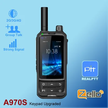 ANYSECU A970S 4G Network радио Android 9,0 LTE ПР POC Преносима радиостанция, Мобилен Телефон, Съвместим с Zello Real-пр Poc Star
