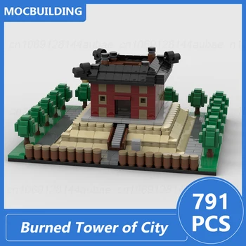 Burnt градска кула, модел Moc, строителни блокове, направи си сам, събери тухли, архитектура, развиване на творчески детски играчки, подаръци 791 бр.