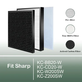 HEPA филтър и въглероден филтър за въздушен филтър Sharp KC-BB60-W KC-CD60-W KC-W380SW KC-Z380SW
