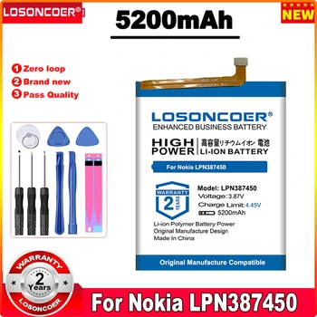 LOSONCOER 5200 mah LPN387450 батерия за мобилен телефон Nokia N910 1ICP5/66/78