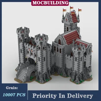 MOC City Red Lion Castle II Модел набор от градивни блокове Гледка към улицата Колекция архитектура Серия играчки подаръци