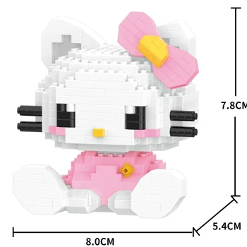 Sanrio Аниме Hello Kitty My Melody Cinnamoroll Помпомпурин Куроми Приятели Изграждане На Блокове, Тухли Момиче Детска Играчка Подаръчен Комплект