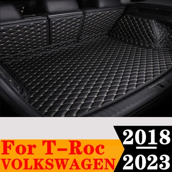 Sinjayer Непромокаема Подложка За Багажник на Кола С Високо Покритие, Подложка За Багажника, Carpeted Floor, Карго Подложка За Volkswagen VW T-Roc 2018 2019-2023