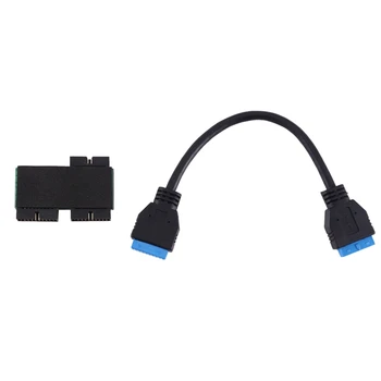 USB 3.0 19PIN Един-На-Две на Главината С чип И модулна конструкция на кабела USB 19PIN дънната Платка на главината 19PIN Удлинительный кабел 1-2