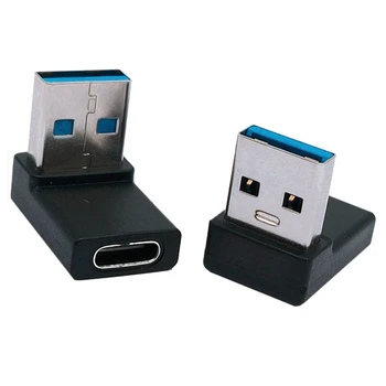 USB Typ C Weibliche Zu USB 3.0 Männlichen Adapter 90 Grad Ellenbogen Typ C Konverter Adapter Für Schalter LIte PS4 PC