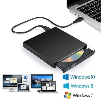 USB2.0 Универсален Външен диск за запис CD-RW-дискове, Универсален плейър за четене DVD/CD-та, Тънък Външен оптично устройство