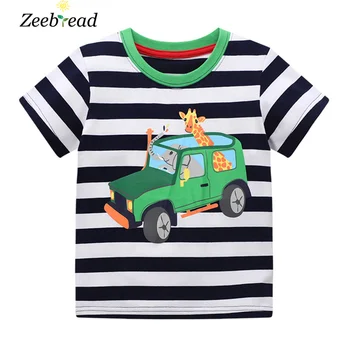 Zeebread, ново записване, шарени машинки за момчета и момичета, летни детски тениски с къс ръкав за деца, детски памучни ризи, модни блузи за деца