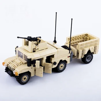 Бронирана кола Строителни блокове играчка американски военен Хамър боен автомобил MOC модел момче детски образователен подарък