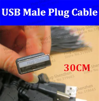 Висококачествен 30 см USB 2.0 штекерный кабел/кабел за mp3 mp4 телефон 20 бр/лот