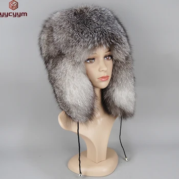 Гореща разпродажба на дамски зимни луксозна шапка от естествена лисьего кожа, вязаная капачка от естествен лисьего кожа, шапка-бомбер от естествен лисьего кожа, шапка-бомбер от естествен лисьего кожа