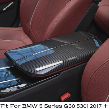 Декоративни панел панел подлакътник на централното управление за BMW серия 5 G30 530I 2017-2023 Аксесоари за интериора, изработени от въглеродни влакна