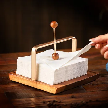 Дървен държач за кърпички Ресторант Хотел скоба за салфетки шведска маса квадратен държач за салфетки за избърсване на ръцете