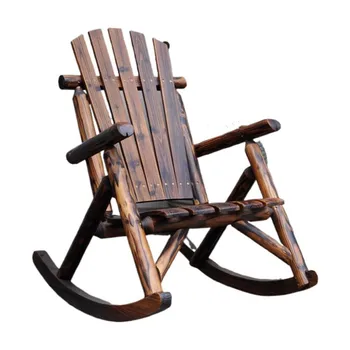 Дървена градинска мебел люлеещ се стол в провинциален американски стил Кънтри антични Винтажное люлеещ се стол за възрастни в голямата градина на люлеещ се Стол