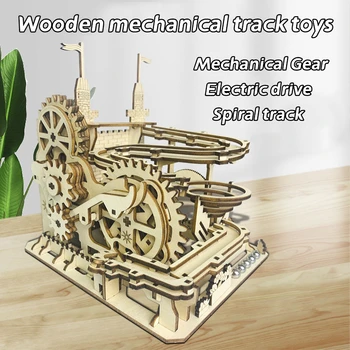 Дървена мрамор 3D пъзел Играчки за възрастни и деца, подаръци, образователни играчки за сглобяване, дървени занаяти, креативни бижута