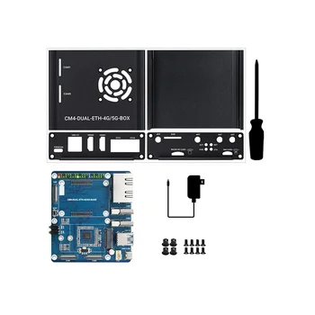 За Raspberry Pi CM4 двоен gigabit Ethernet порт такса за разширяване на Основната такса изчислителен модул с корпус от ЕС