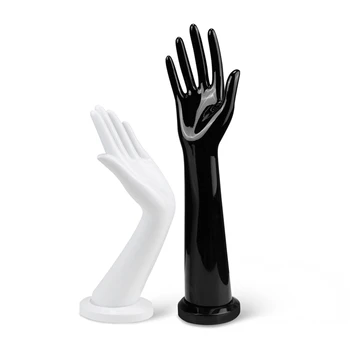 Имитация на Ръце Бял Черен Пластмасов Модел на Ръцете Подпори Часовници Гривна Дисплей Маса Дизайн Нокти Поставка За Ръце Бижута Ръкавици Багажник За изложбата на Стоки