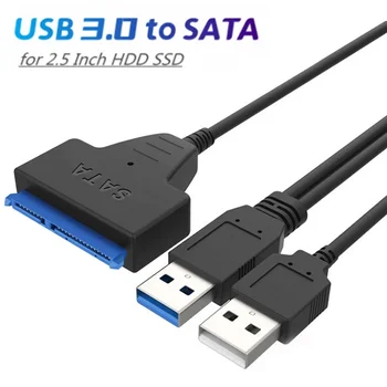 Кабел SATA към USB 3.0 2.0 за 2,5-Инчов Външен твърд диск HDD SSD SATA 3 22-Пинов Адаптер Конвертор USB 3.0 КЪМ Sata III Кабел 2023