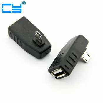 Комплект от 2 теми с леви и десни ъгъл от Micro USB към USB OTG адаптер за SamSung S3 4 5 6 Note 2 3 4 5 клетъчни телефони и таблети.
