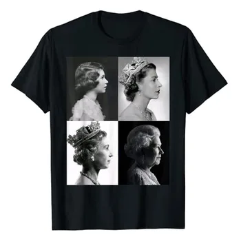 Кралицата II - Елизабет Английска - тениска с образа на кралицата на Англия, тениски в памет на подаръци, портретна козметична облекло