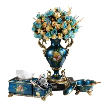 Луксозни бижута на кралския дом Jarrones Italiano Кутия за салфетки, Пепелник, плодов табла, украса за съхранение, комплект украси за дома