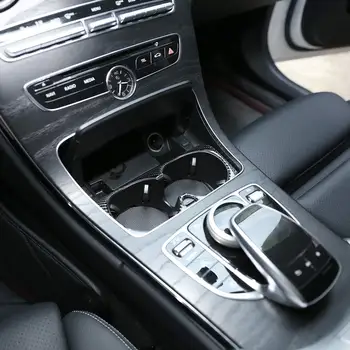 Мека Подплата Рамка поставки за чаши след Централна Конзола от карбон за Mercedes Benz E C Class W205 W213 GLC X253 2015-2019