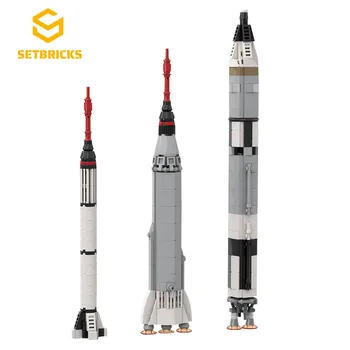 Набор от градивни блокове MOC Mercury Джемини Rocket в мащаб 1:110, космическа ракета, събиране на тухли, модел играчки за детски подарък