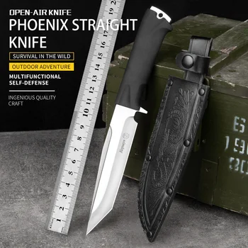 Нож за оцеляване в сражение Wild husband 65X13, ловен боен нож от специална стомана, помощен многофункционален нож с фиксирано острие