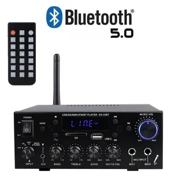 Обновен KS-33BT Нискочестотен Цифров Стерео Усилвател Hi-Fi bluetooth LED Цифрови Усилватели на Звука на FM-Радио 2x60 W Amplificador
