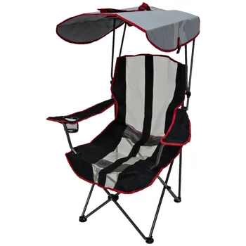 Оригинално стол Kelsyus с балдахин - складное стол за къмпинг, тайлгейтов и дейности на открито - плажна стол в черна ивица