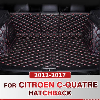 Пълно Покритие На Багажника Подложка За Citroen C-Quatre Хетчбек 2012-2017 16 15 14 13 Автомобилен Подложка За Багажника Протектор Интериорни Аксесоари