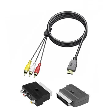 Съвместим с HDMI Кабел-адаптер 3Rca, Scart, 