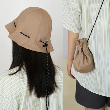 Упаковываемая сгъваема туристическа шапка за риболов със защита от ултравиолетови лъчи на съвсем малък, шапка-кофа, чанта през рамо, памучен рибар шапка с широка периферия, солнцезащитная шапка
